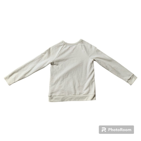 Cat & Jack Sweatshirt Gold Sequins Crewneck Cream White Girls Top size M Medium - Picture 2 of 3